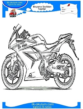 Çocuklar İçin Motor Boyama Sayfaları 